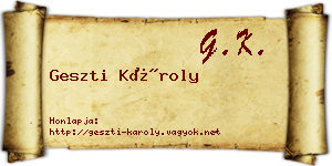 Geszti Károly névjegykártya