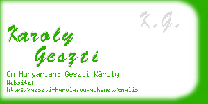 karoly geszti business card